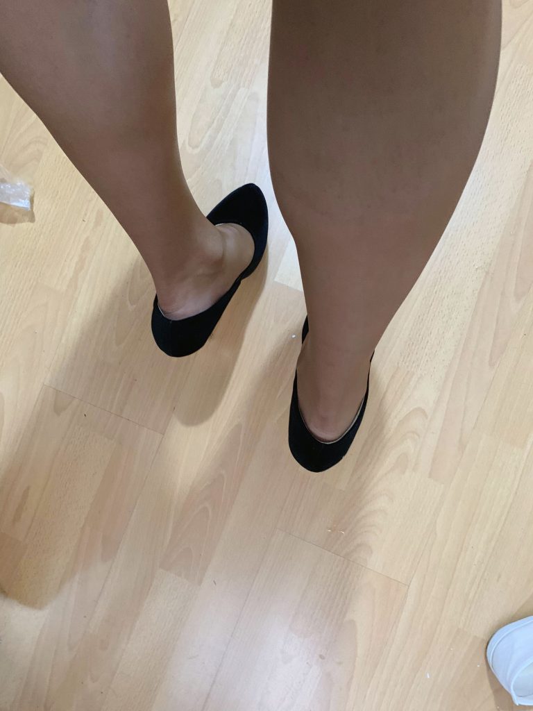 咖啡色丝袜与20cm超高跟鞋侧面效果 / Brown stockings with 20cm extreme high heels side view
